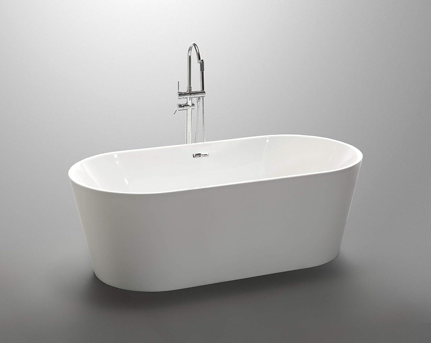 67" x 32" Freestanding Soaking Acrylic Bathtub