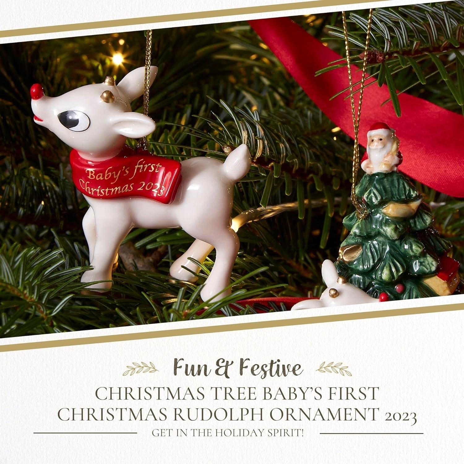 Spode Christmas Tree Rudolph The Red Nosed Reindeer® Baby's First Christmas Ornament 2023