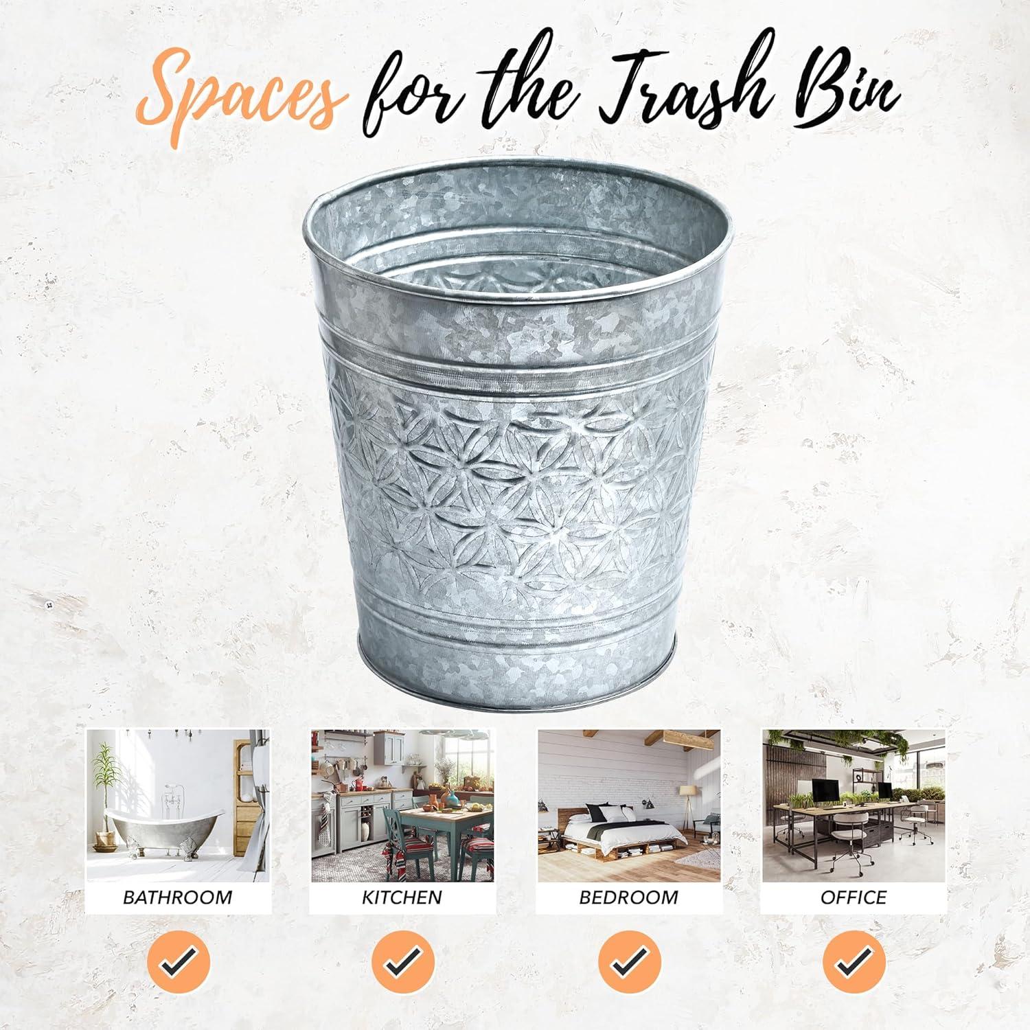 Alley Metal Open Waste Basket - 1.7 Gallons