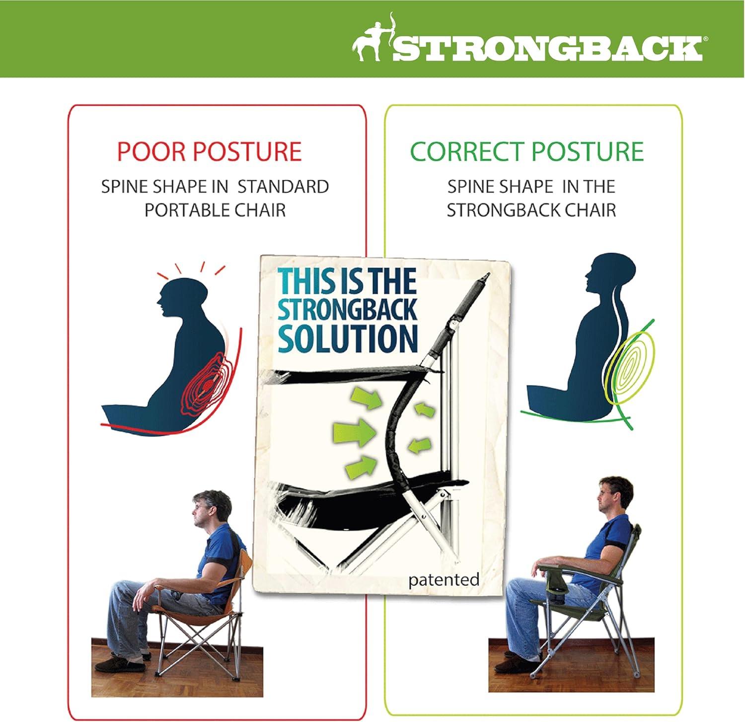 Strongback Low G Recliner Beach Chair with Lumbar Support, Black/Grey