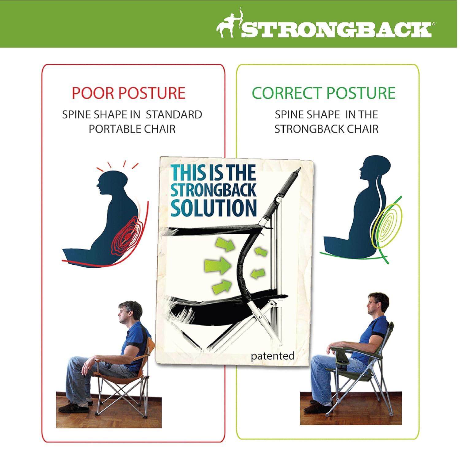 Strongback Low G Recliner Beach Chair with Lumbar Support, Black/Grey