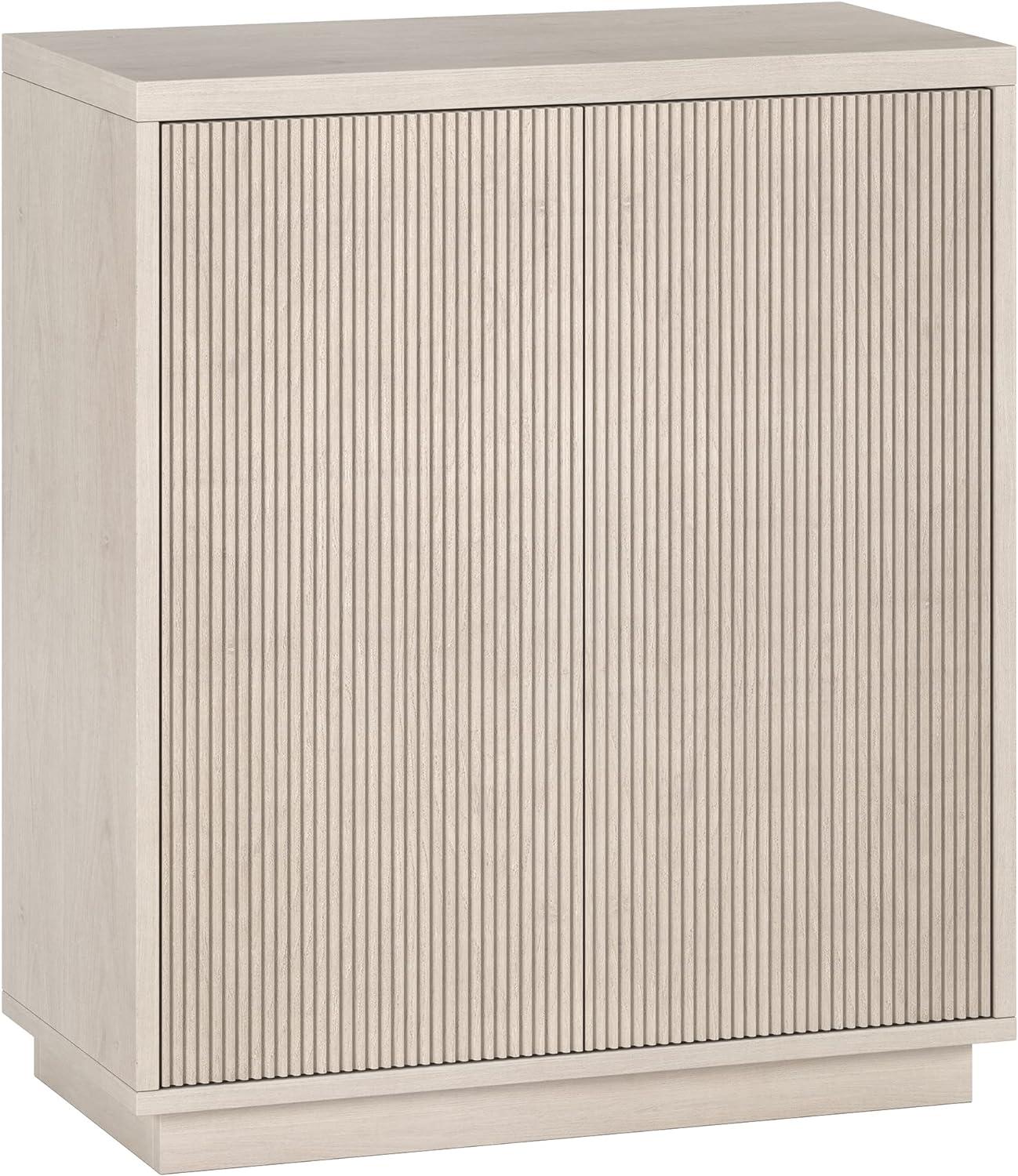 Alder White 28" Modern Ridged Accent Cabinet