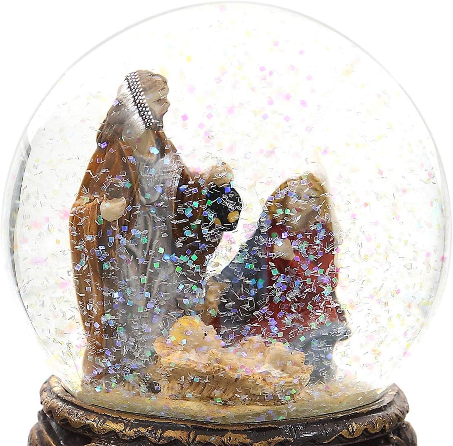 Snow Globes Glitter Water Globe Musical Snow Globe Decoration Plays Silent Night, 100 mm, Nativity