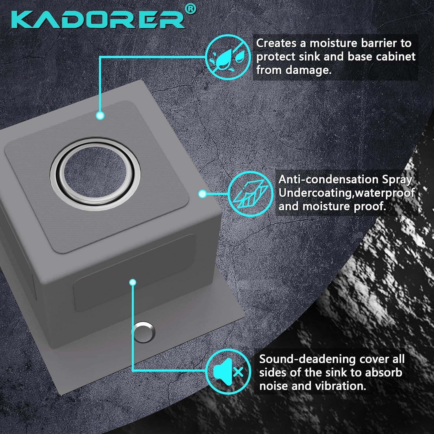 15 x 20 Inch Drop In Kitchen Bar Sink, Small Kitchen Sink Single Bowl Topmount Bar Prep Sink 18 Gauge Stainless Steel Bar Sink with Grid and Basket Strainer