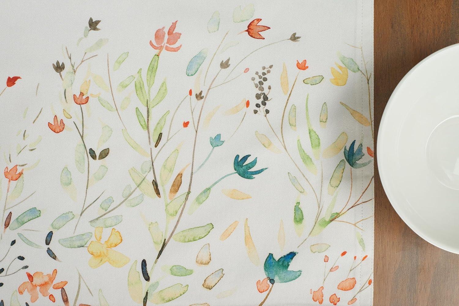 Maison d' Hermine Placemats Set of 4 100% Cotton Washable Cloth Place Mats, Reusable Table Mats for Kitchen Dining Decoration, Party, Wedding, Restaurant Spring/Summer (Limoncello, 13" x 19")