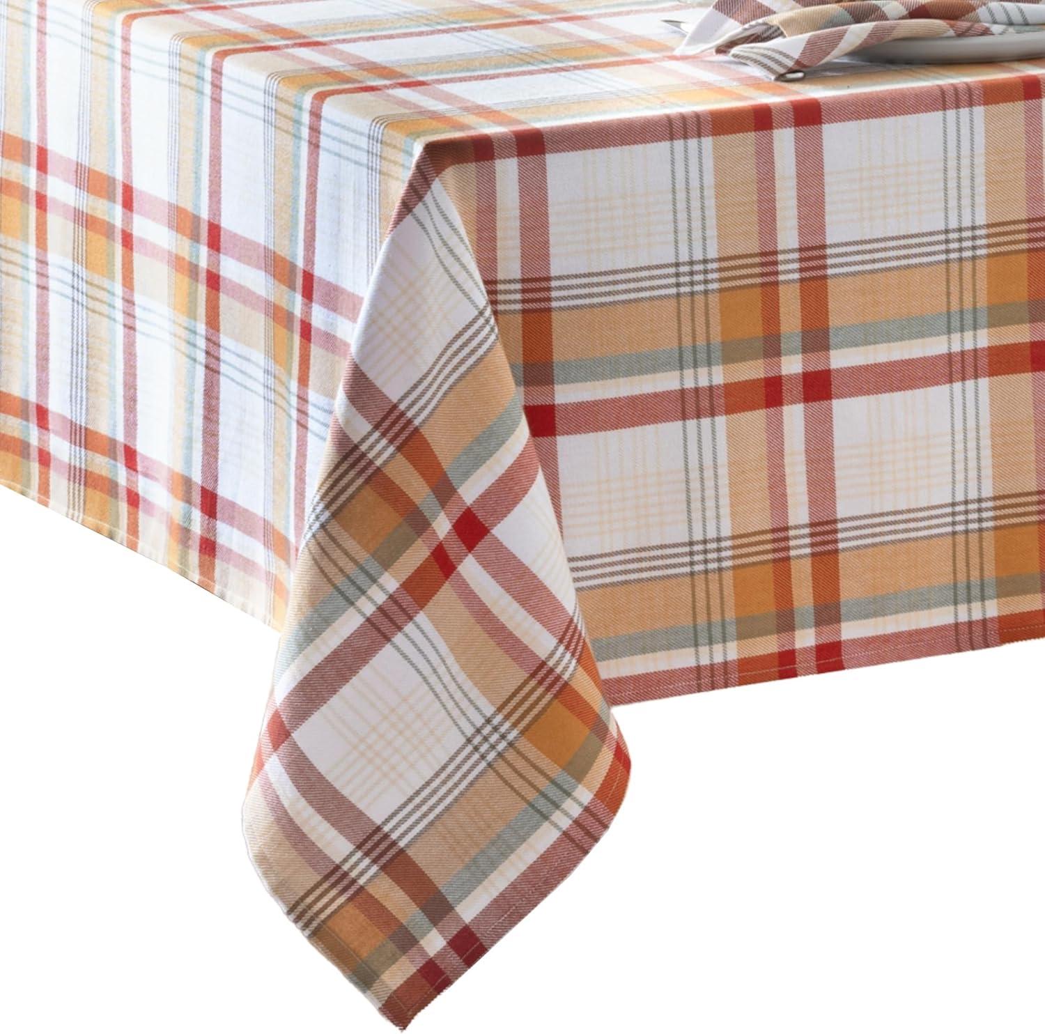 Elrene Seneca Plaid Harvest Cotton Tablecloth - Elrene Home Fashions