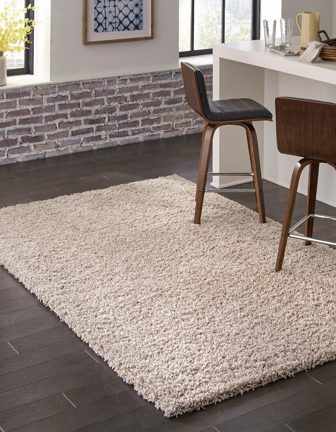 Taupe 5' x 8' Rectangular Synthetic Shag Rug