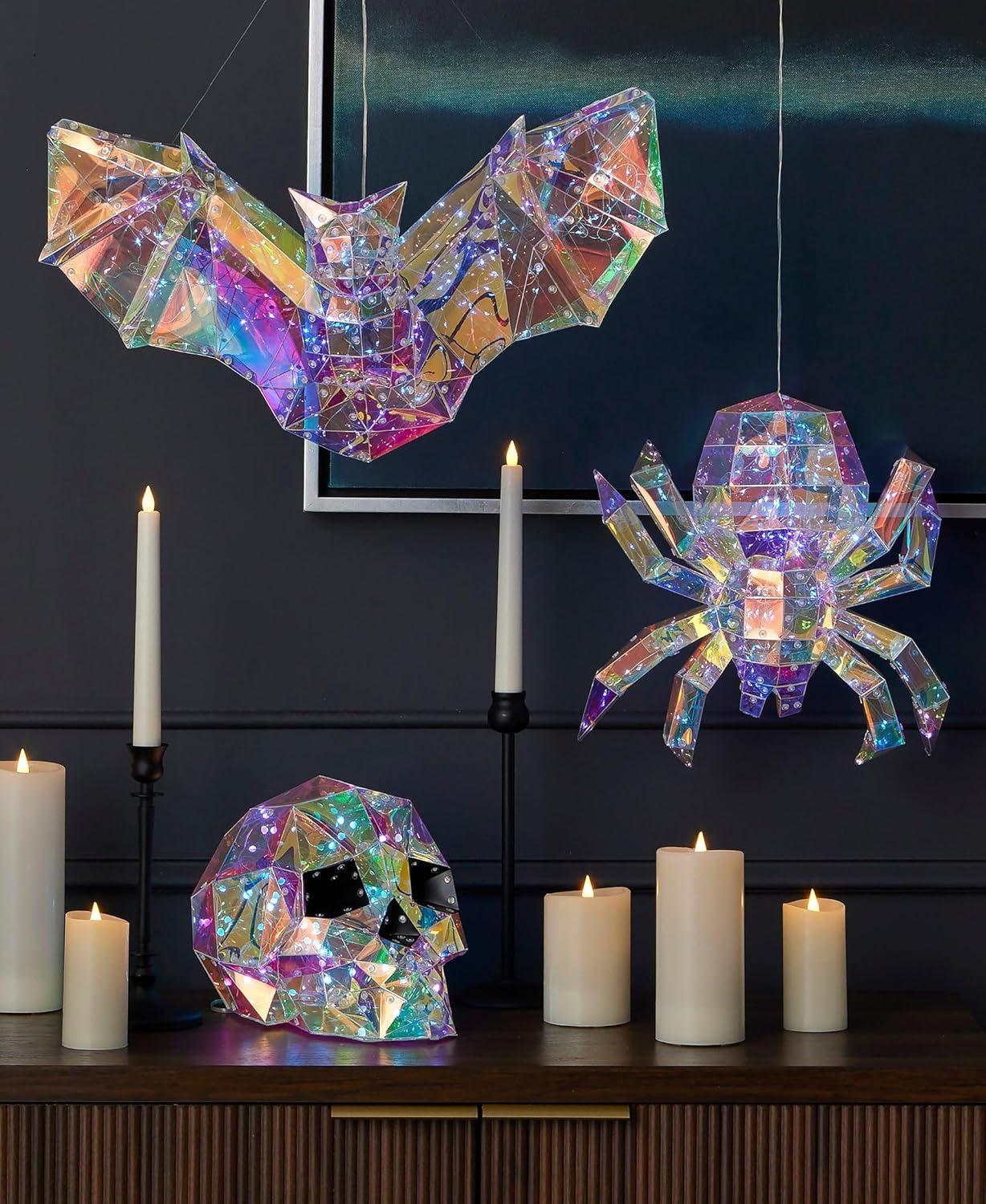 Seasonal LLC Prismatic Iridescent Spider 14", LED lights