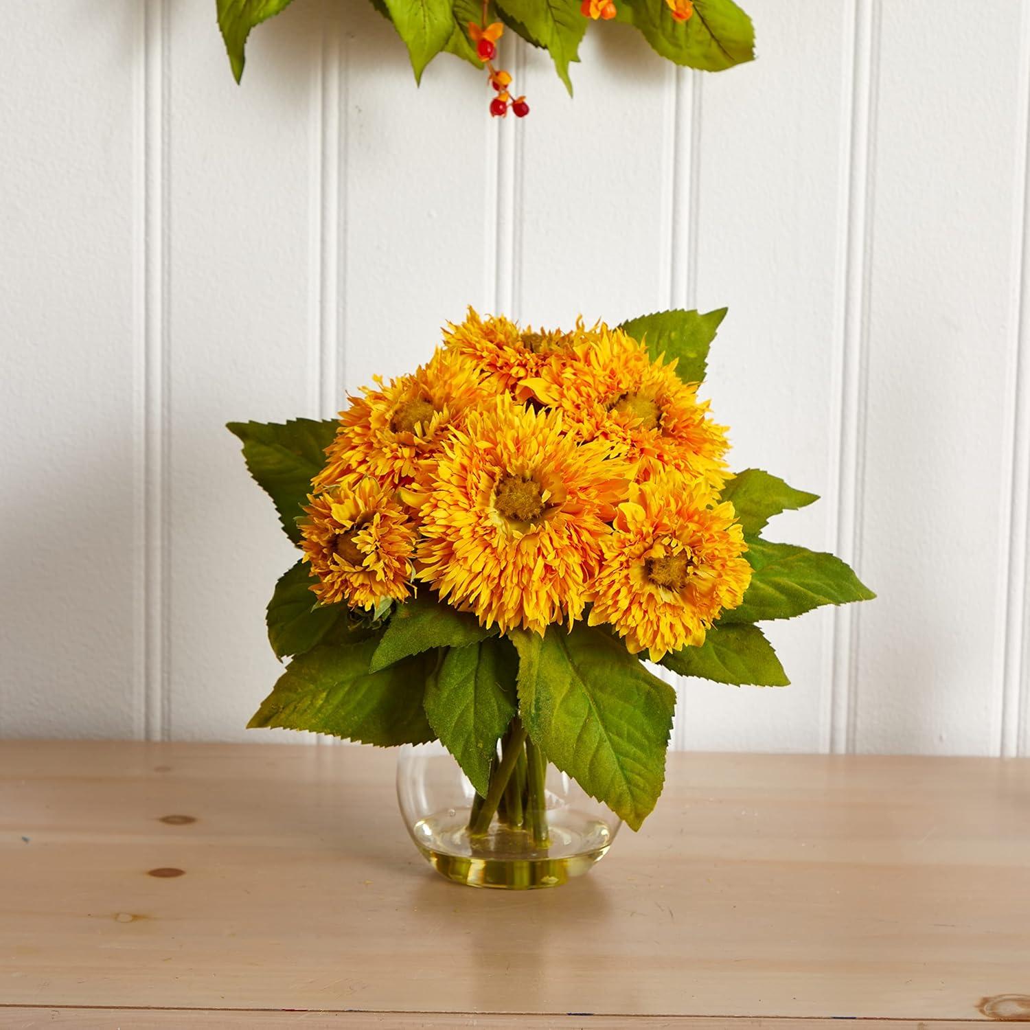 Nearly Natural Golden Sunflower Arrangement