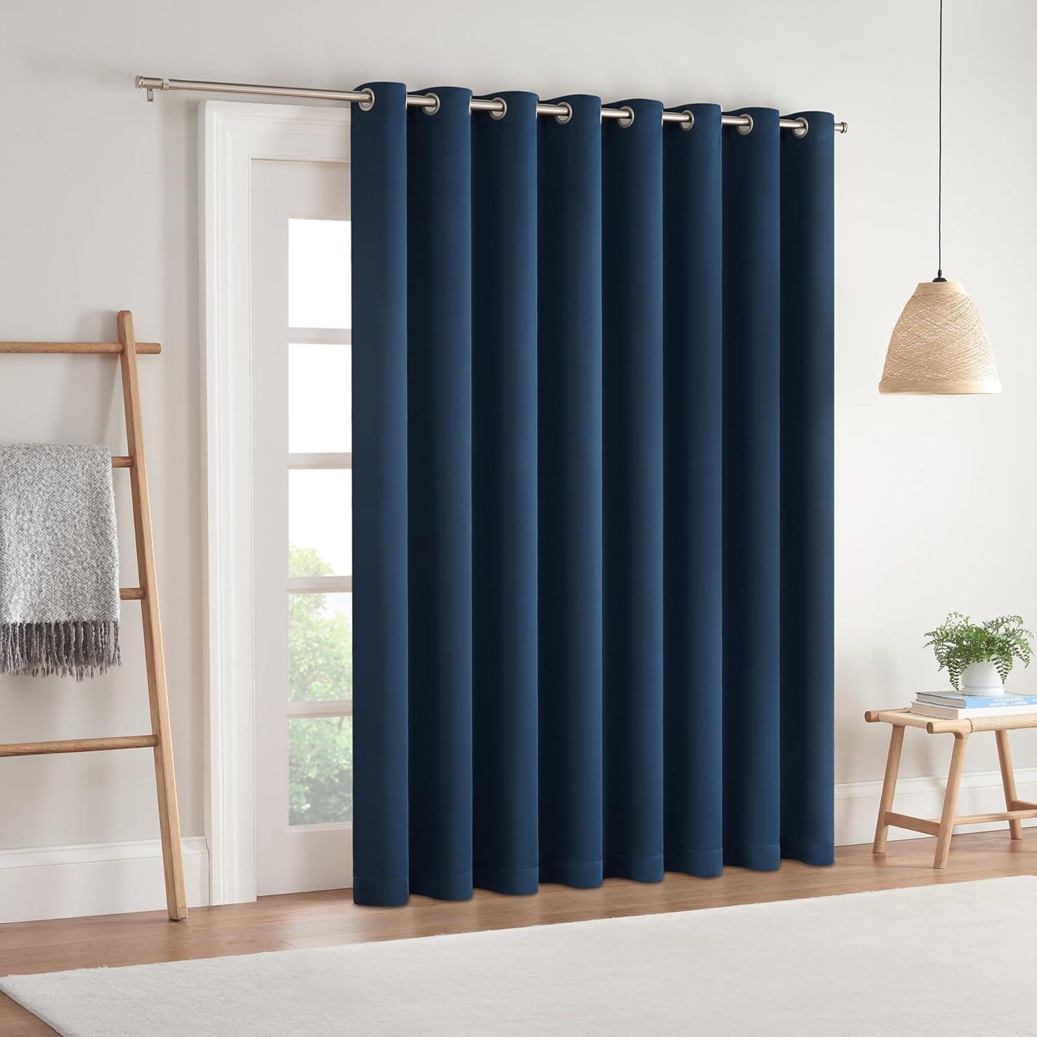 Indigo Blackout Grommet Extra Wide Patio Door Curtain Panel 84" x 100"