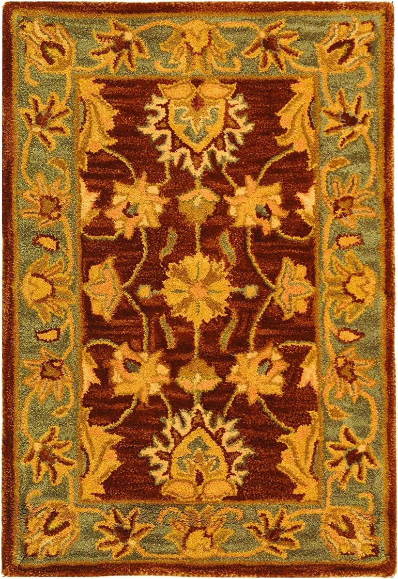 Heritage HG343 Handmade Accent Rug - 2'x3' - Brown/Blue - Safavieh