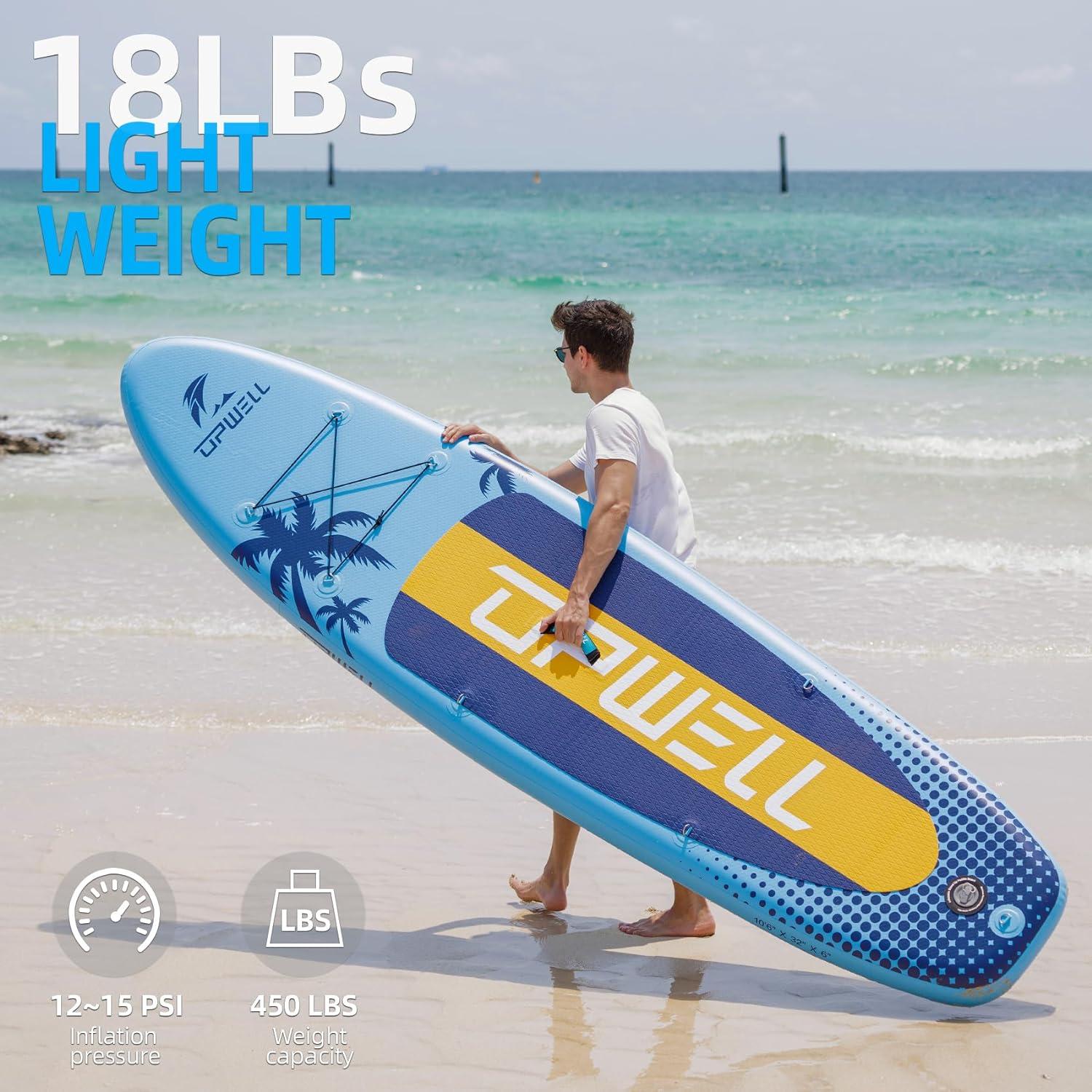 Upwell Blue Inflatable Stand-Up Paddle Board with Accessories