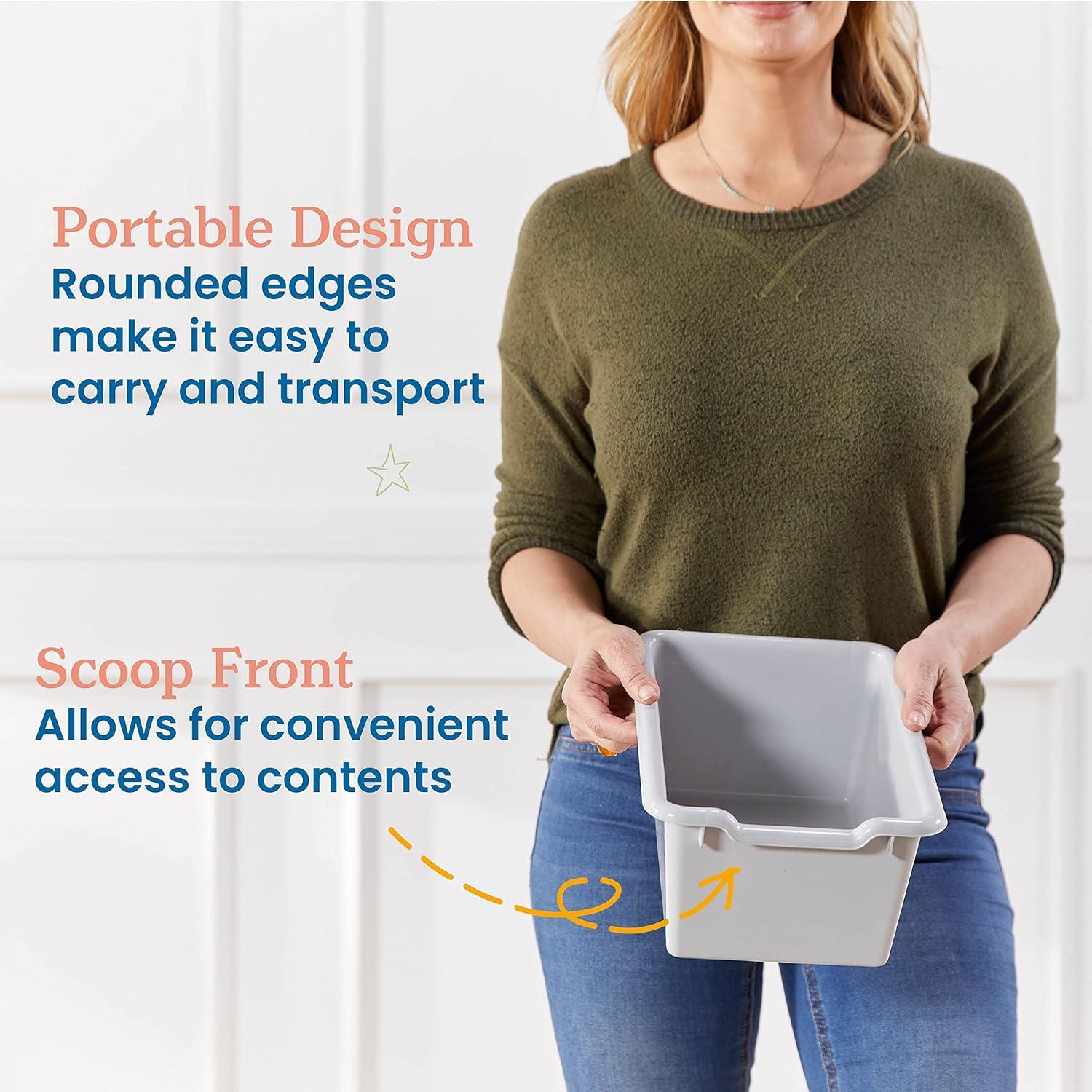 ECR4Kids ECR4Kids Scoop Front Storage Bin, Multipurpose Organization, 5-Piece (Set of 5)