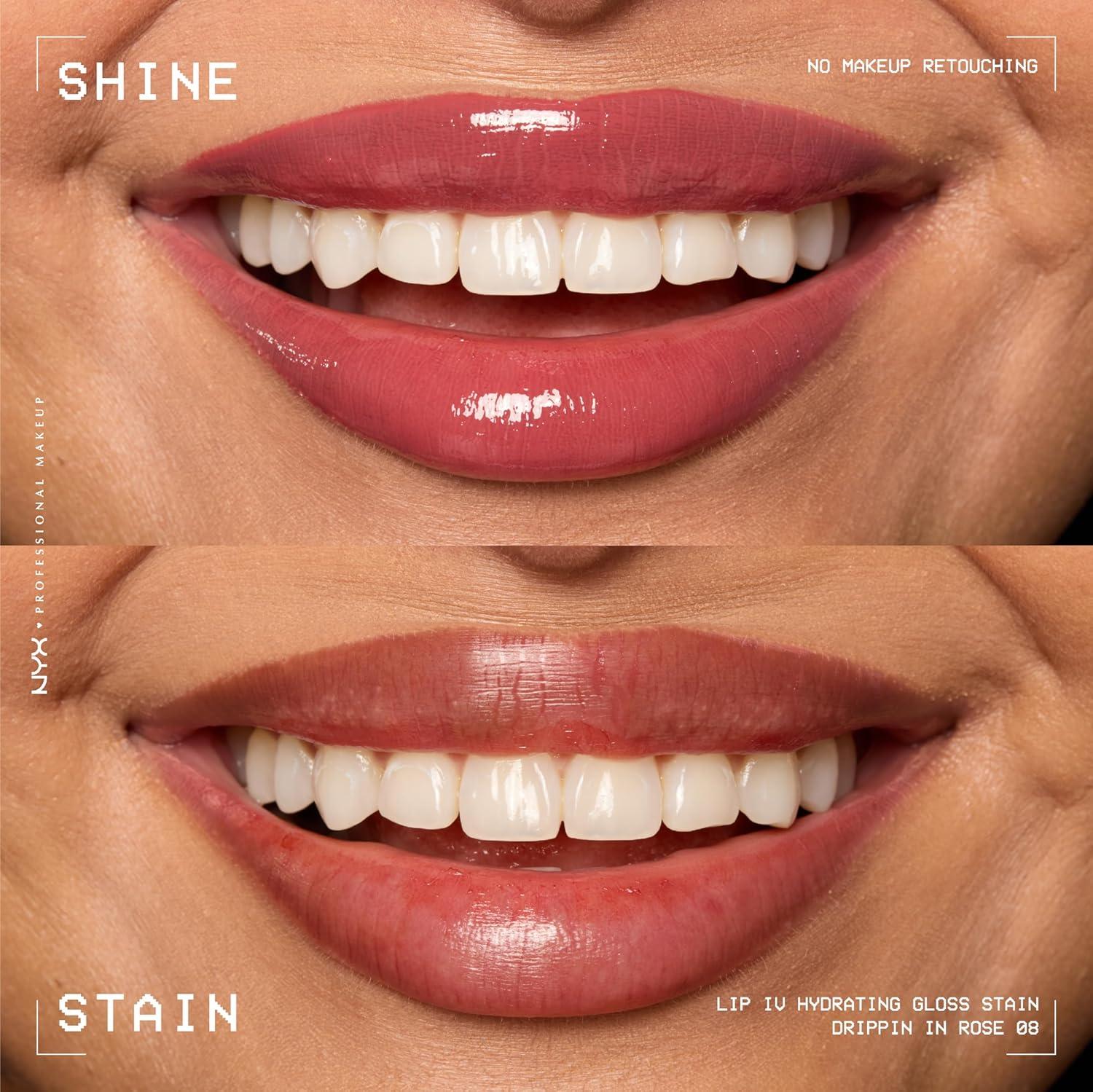 NYX Professional Makeup Lip IV Hydrating Lip Gloss Stain - Drippin in Rose - 0.16 fl oz