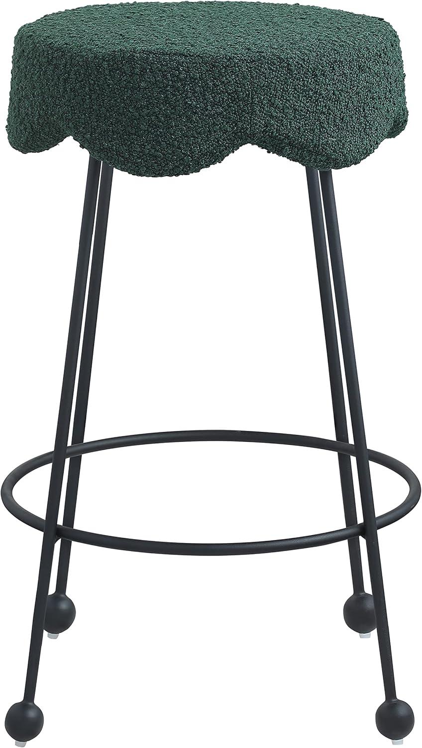 Meridian Furniture,Fleur Green Fabric Counter Stool