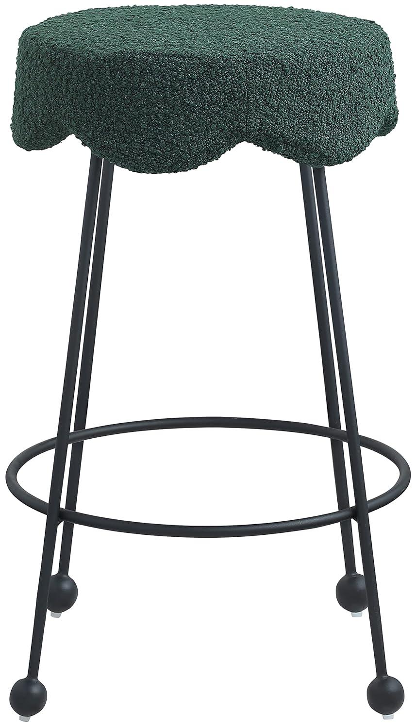 Meridian Furniture,Fleur Green Fabric Counter Stool