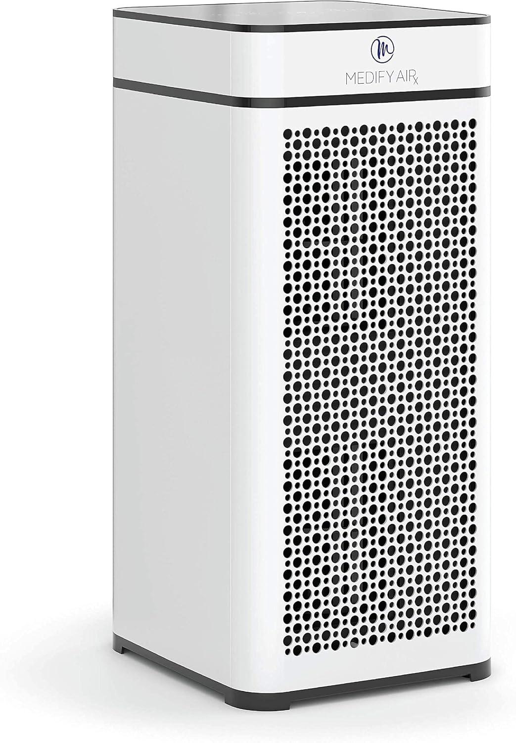 Medify Air White MA-50 Air Purifier with HEPA Filters I Smoke Dust Pet Odors I 3 in 1 with Pre-filter HEPA H13 & Activated Carbon I Removal of 0.1 to 0.3 microns I 1,793 Sq ft Coverage I 1-Pack