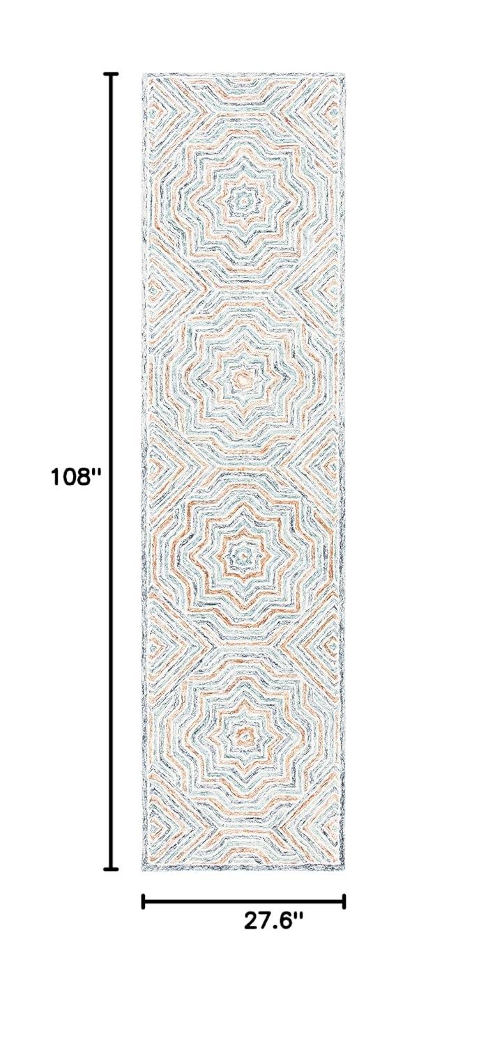 Capri CPR215 Tufted Indoor Runner Rug - Blue/Rust - 2'3"x9' - Safavieh