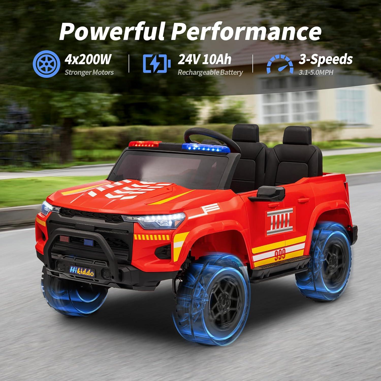 24V 10Ah Ride on Toy Truck, 4WD 2 Seater Kids Electric Cars for Girl Boy w/ Remote, 4x200W Motor