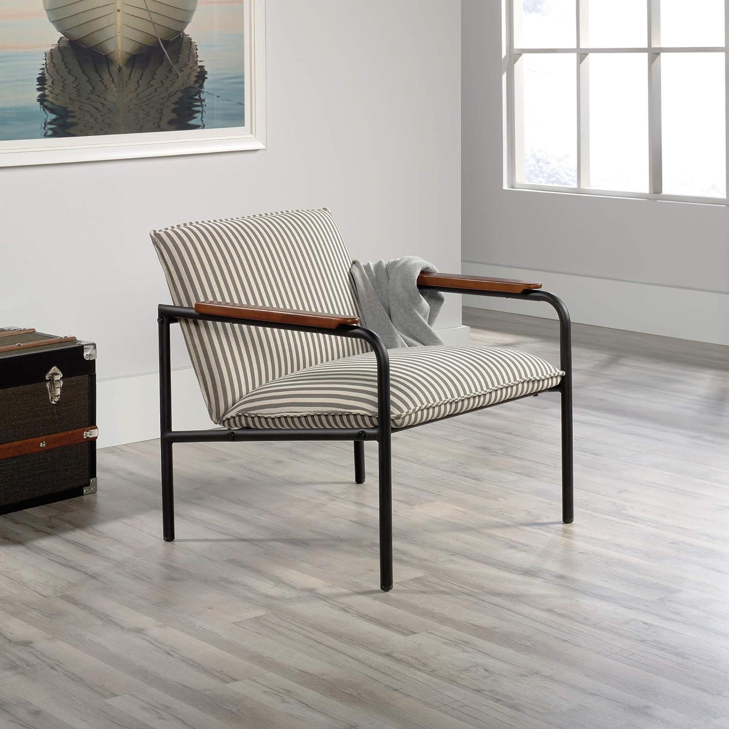 Sauder 422693 Vista Key Chair, Grey/White Fabric Finish