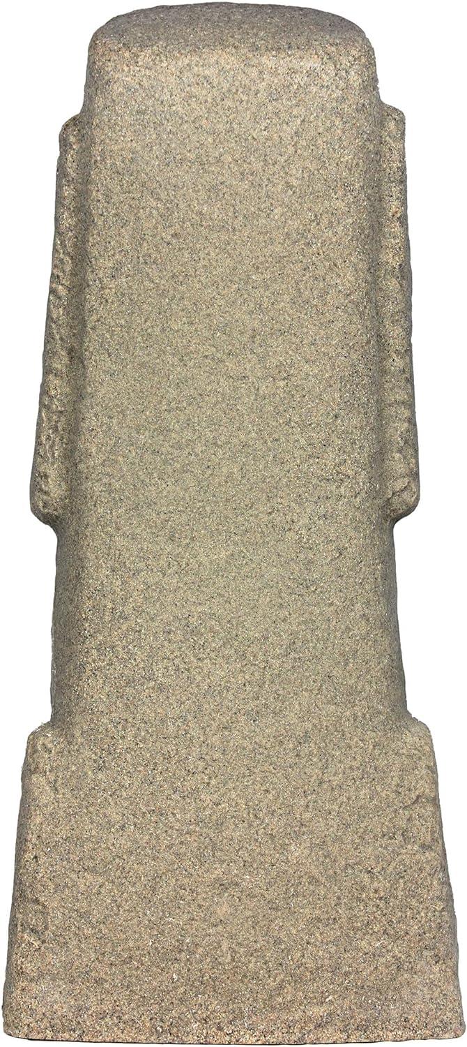 28" Textured Sandstone Resin Easter Island Head Garden Statue