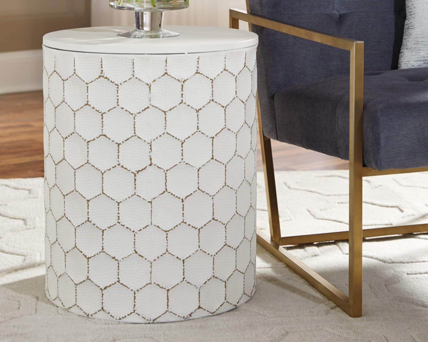 Signature Design by Ashley Contemporary Polly Stool  White