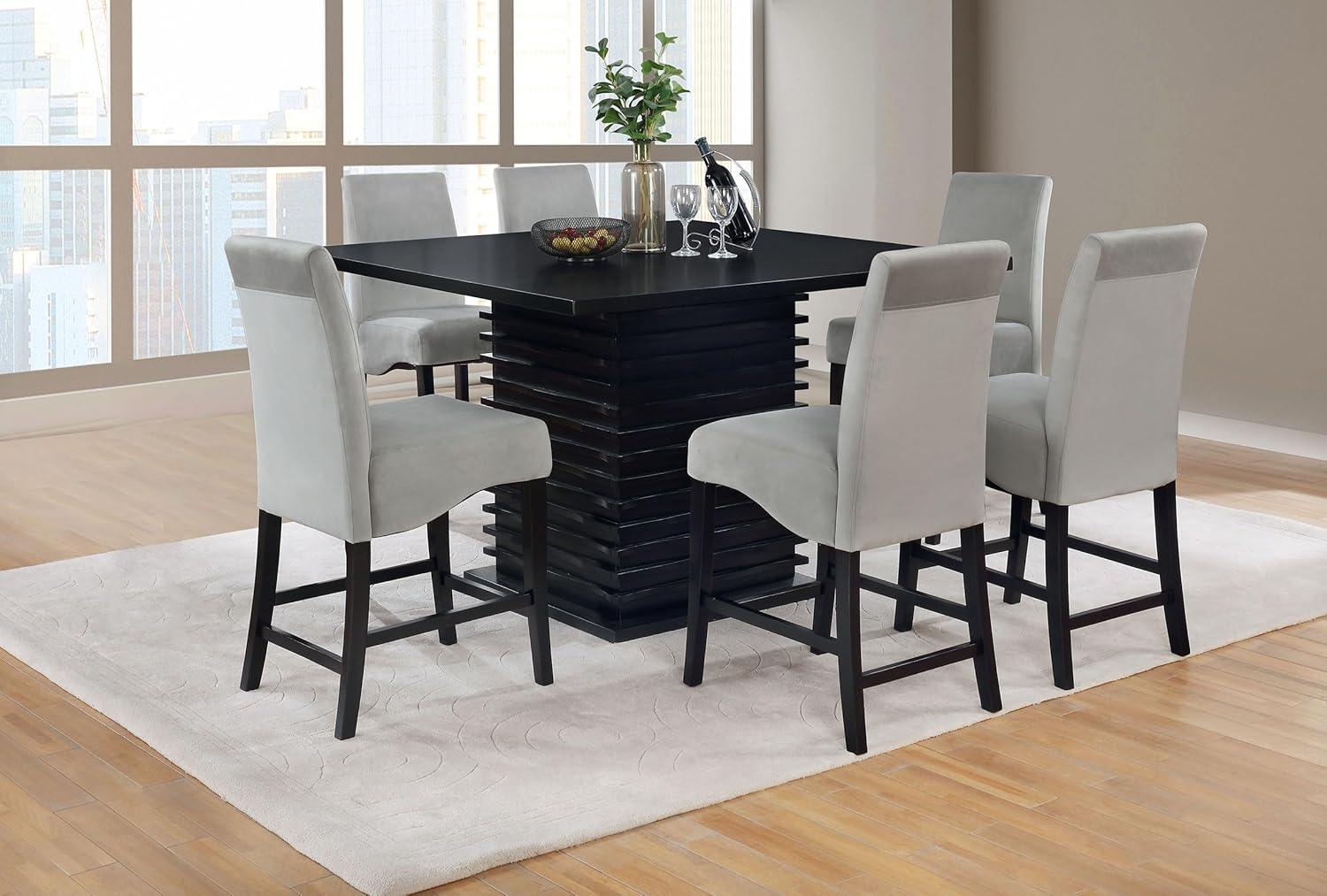 Coaster Stanton 7-Piece Contemporary Wood Dining Set in Black and Gray