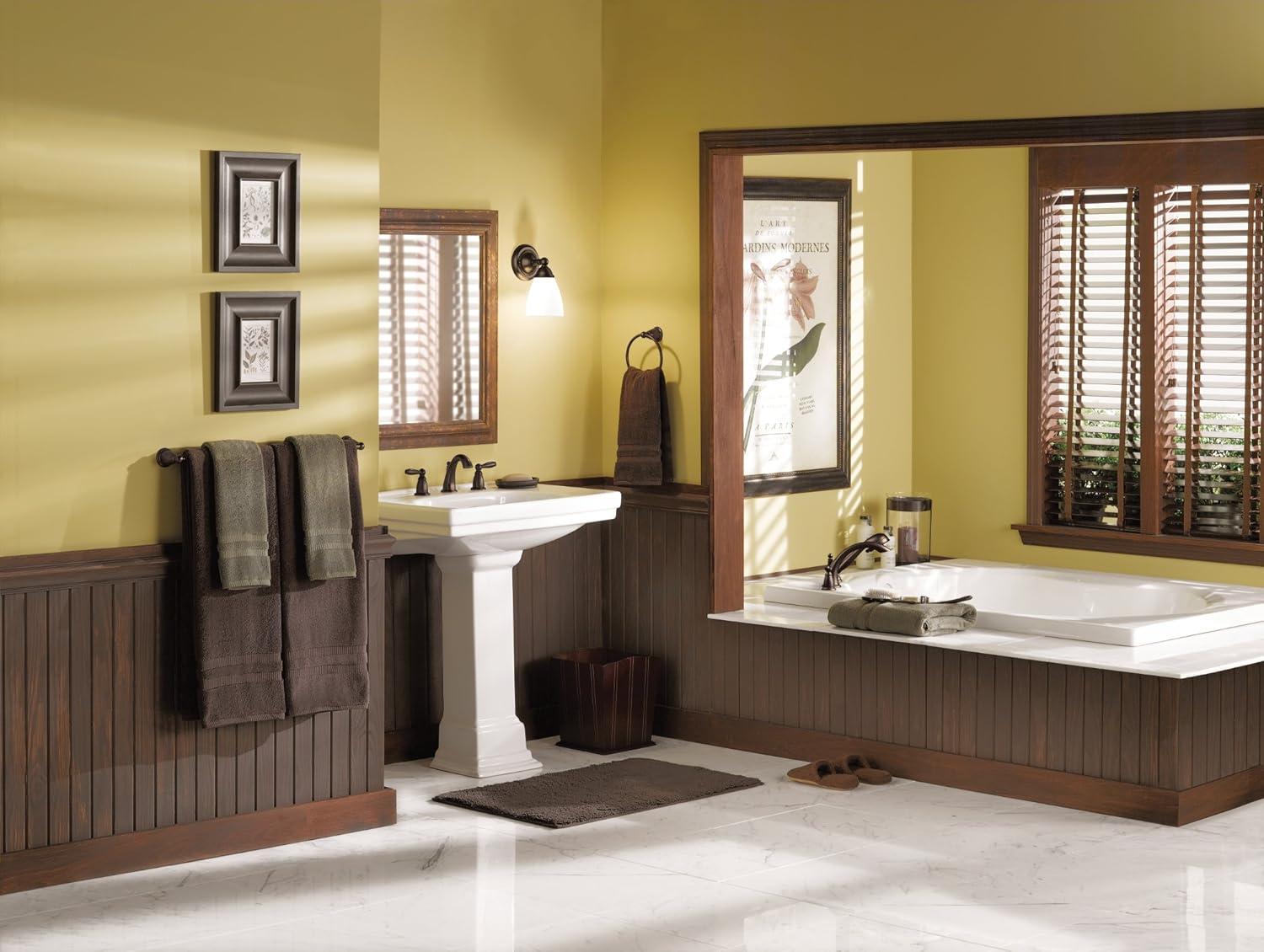 Moen T933BN Brantford Two-Handle Deck Mount Roman Tub Faucet Trim Kit, Valve Required, Brushed Nickel