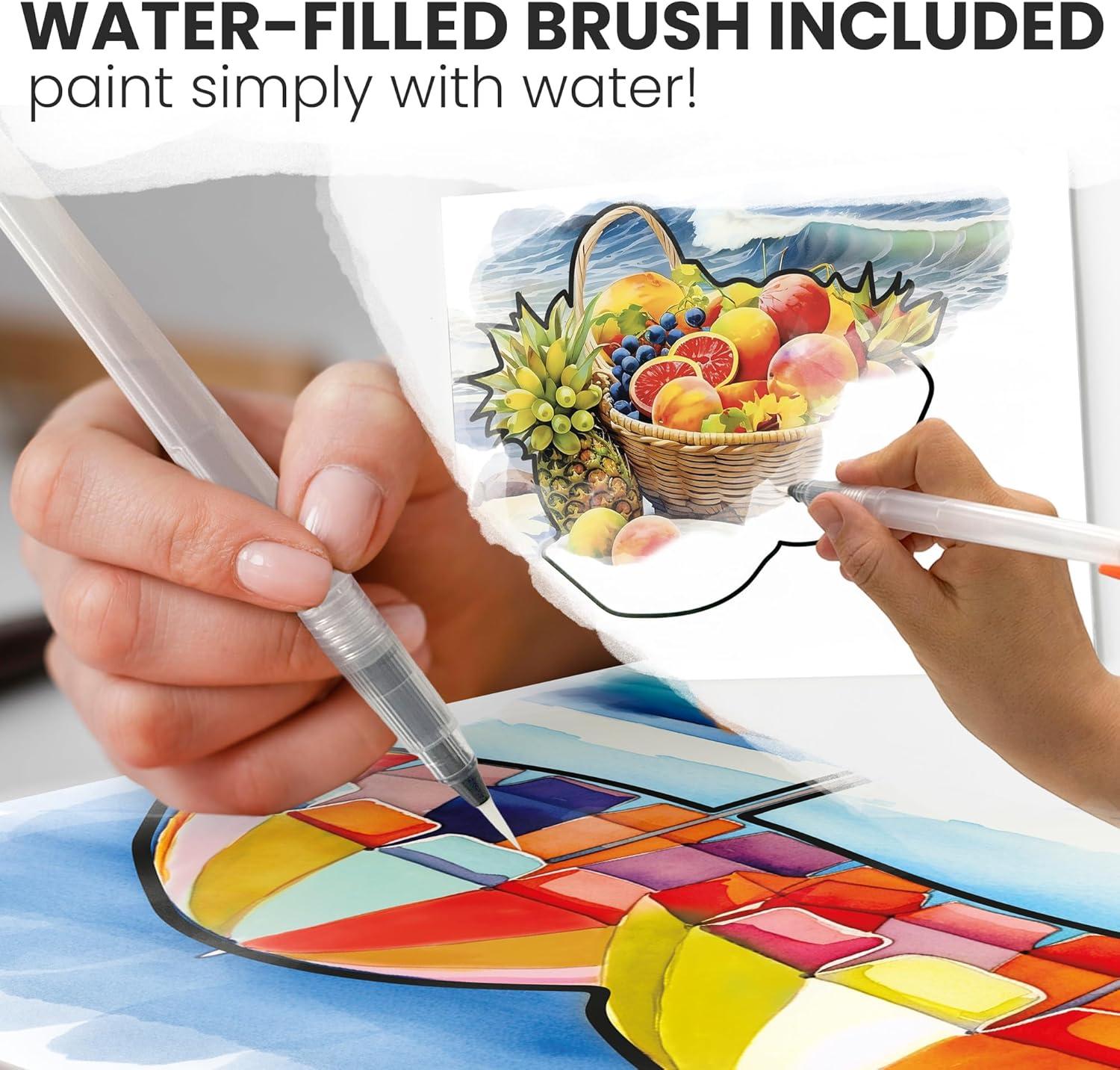 QUOKKA 10PACK Water Painting Dementia Activities for Seniors - Farm Memories - Alzheimers Products for Elderly - Activities for People with Dementia - Crafts for Seniors