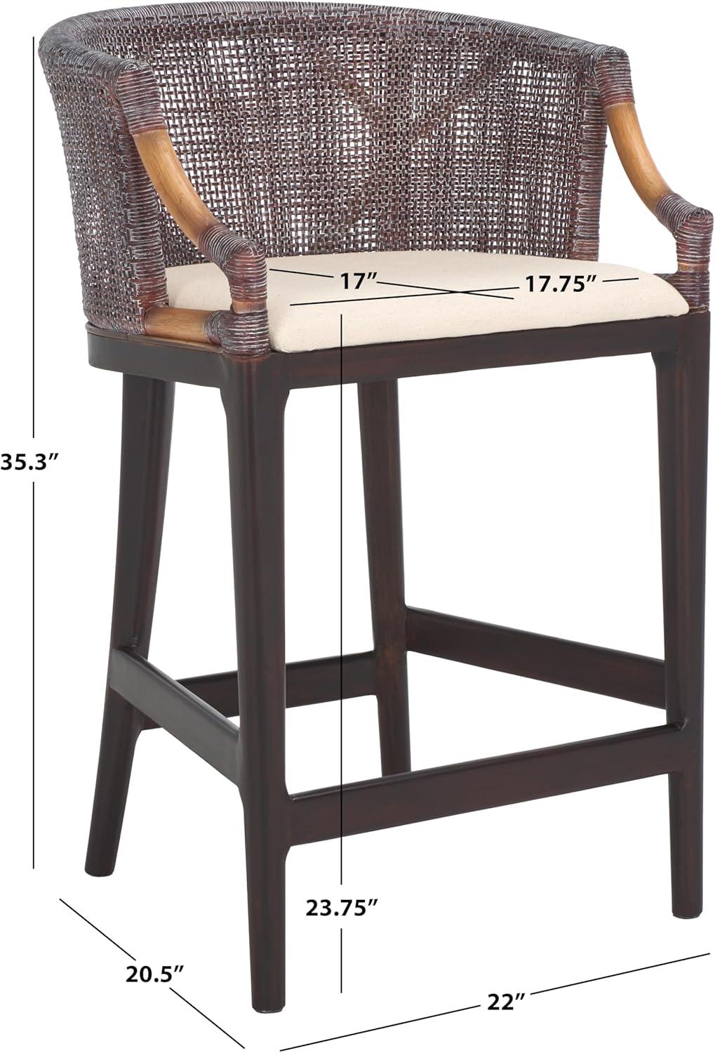 Brando Counter Stool - BST4000 - Natural/White Washed - Safavieh