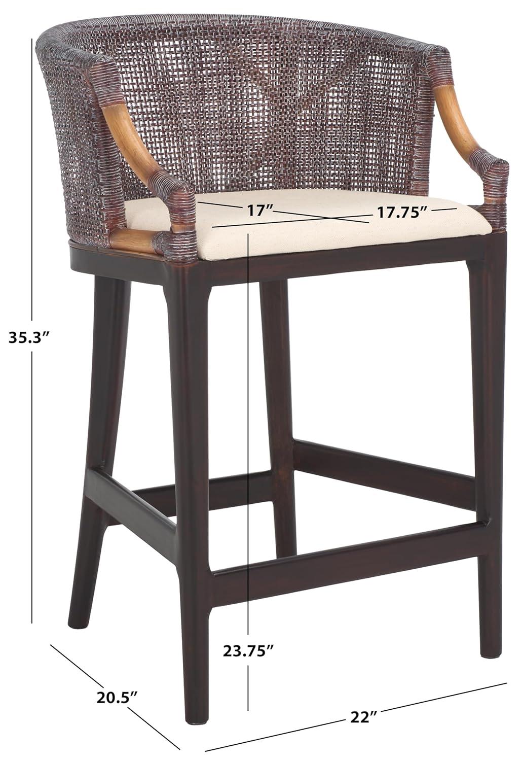 Brando Counter Stool - BST4000 - Natural/White Washed - Safavieh