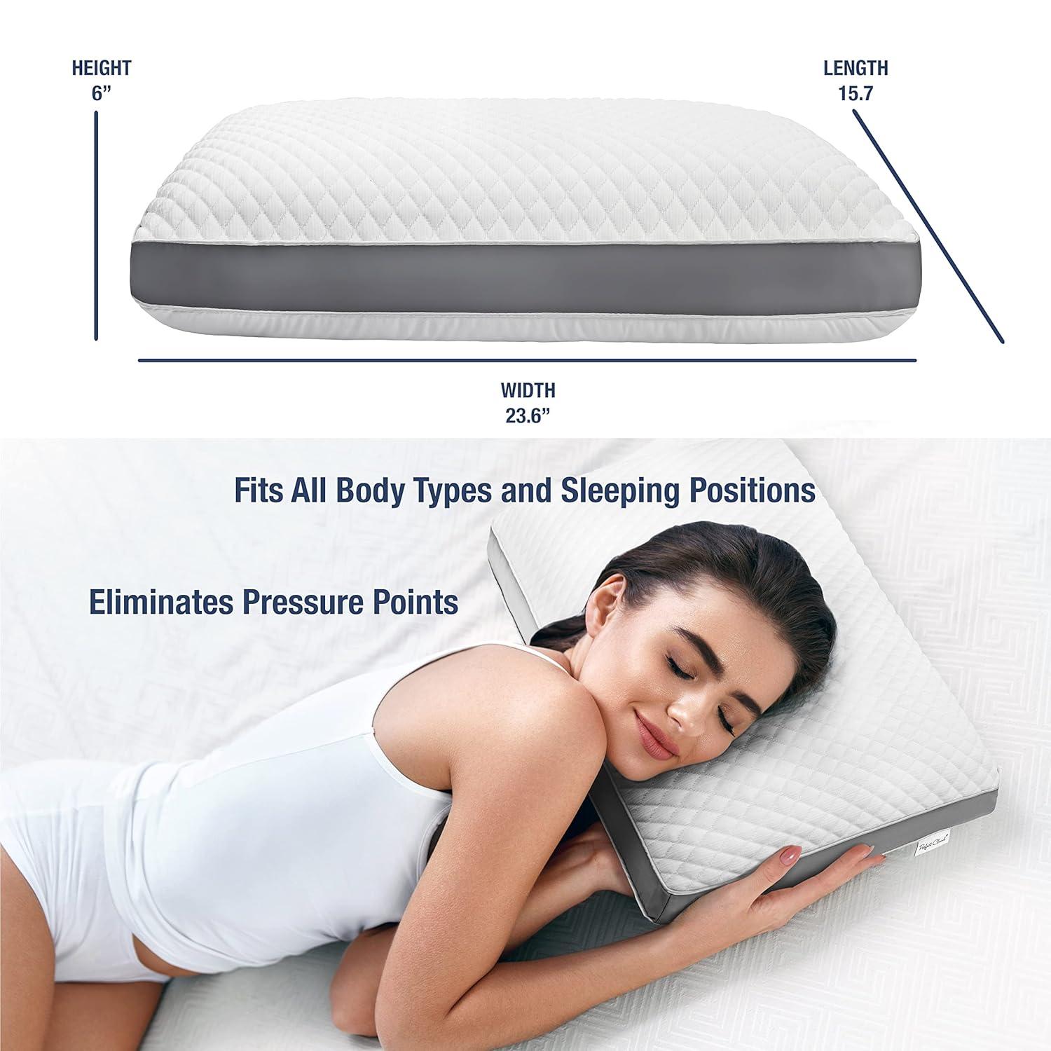 Perfect Cloud The Perfect Pillow Adjustable Cooling Gel Pillows for Sleeping, Dual Temperature Memory Foam Pillow, Standard