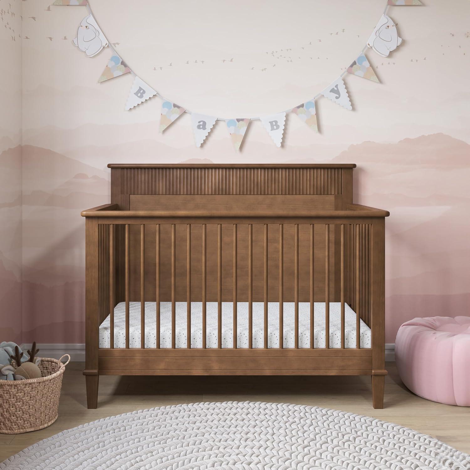 Gingerbread Brown Pine 4-in-1 Convertible Crib