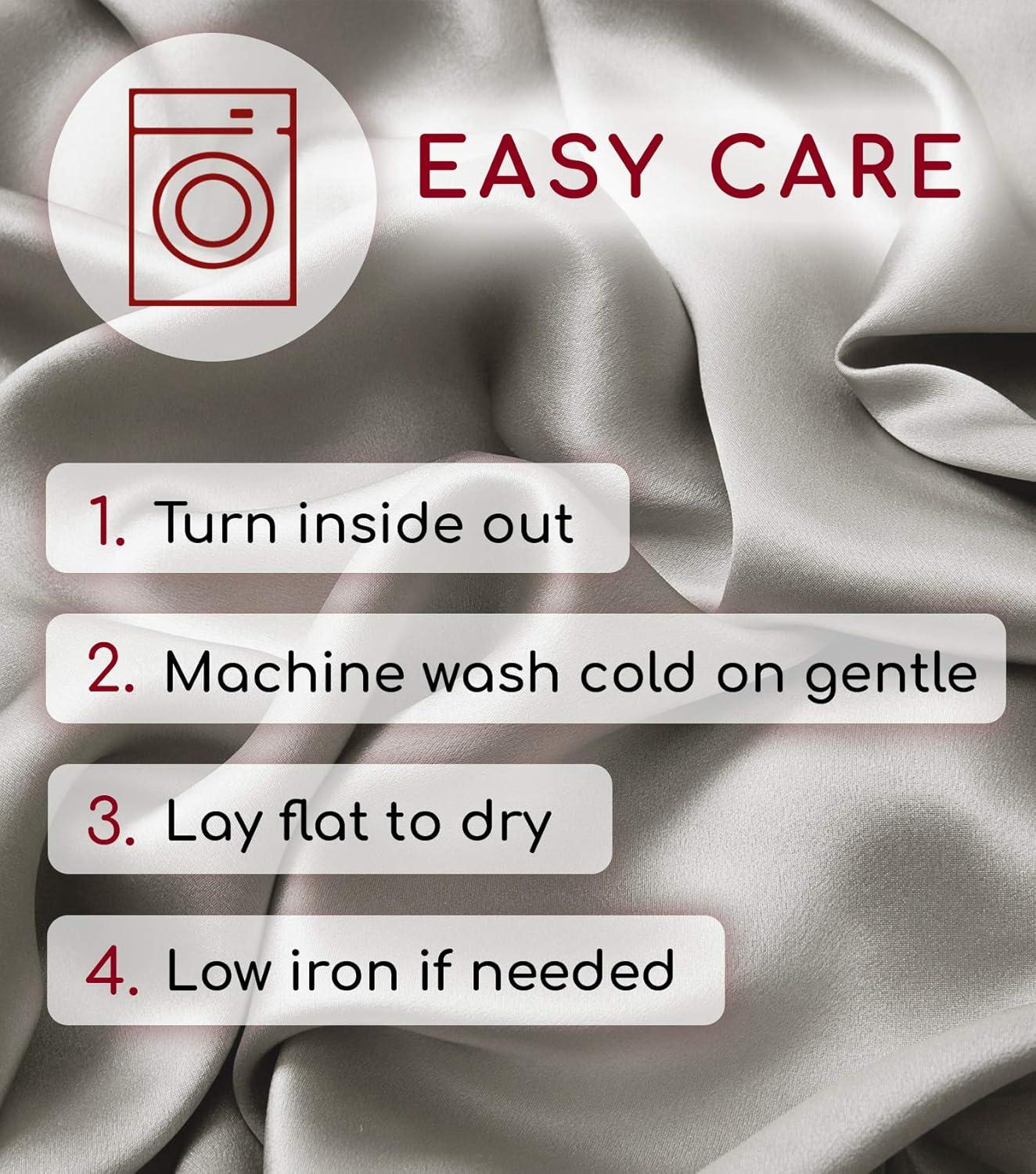 Mellanni Mulberry Silk Collection 19 Momme Light Gray Silk Pillowcase, Body 20"x54"