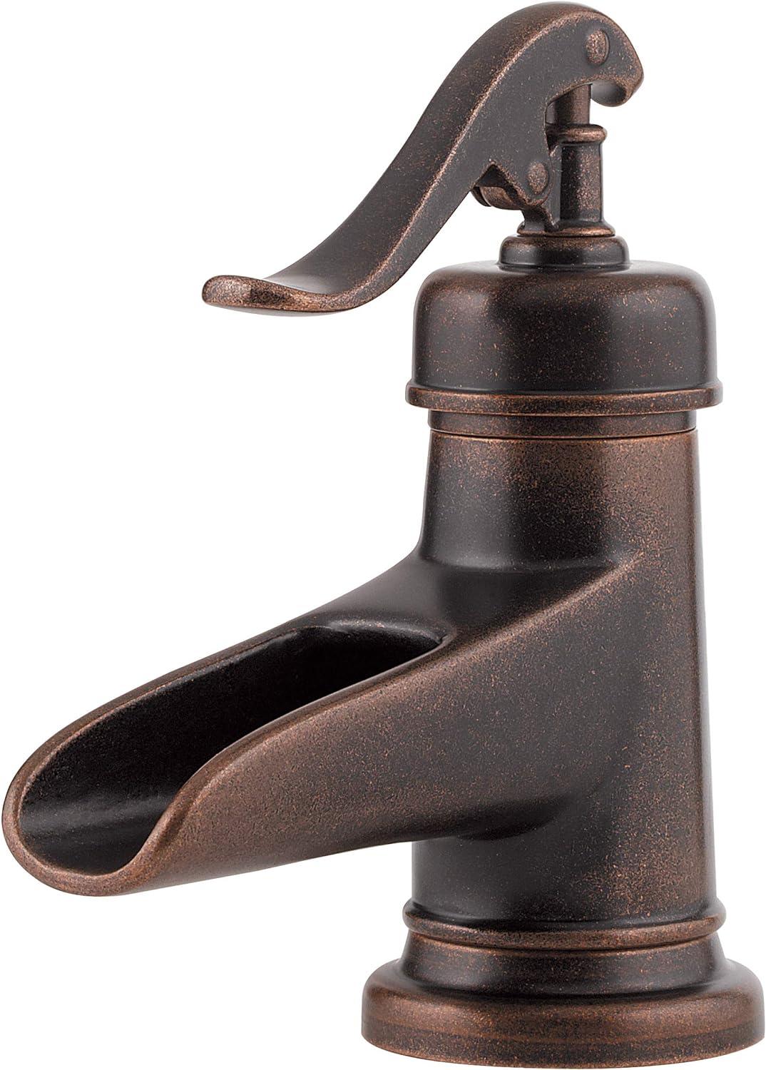 RUIHONGQING Ashfield Bathroom Sink Faucet, Single Handle, Single Hole or 3-Hole, Rustic Bronze Finish, LF042YP0U