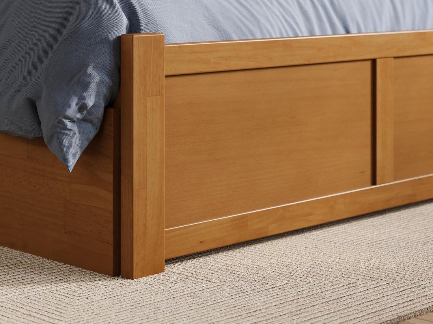 Solid Wood Platform Storage Bed