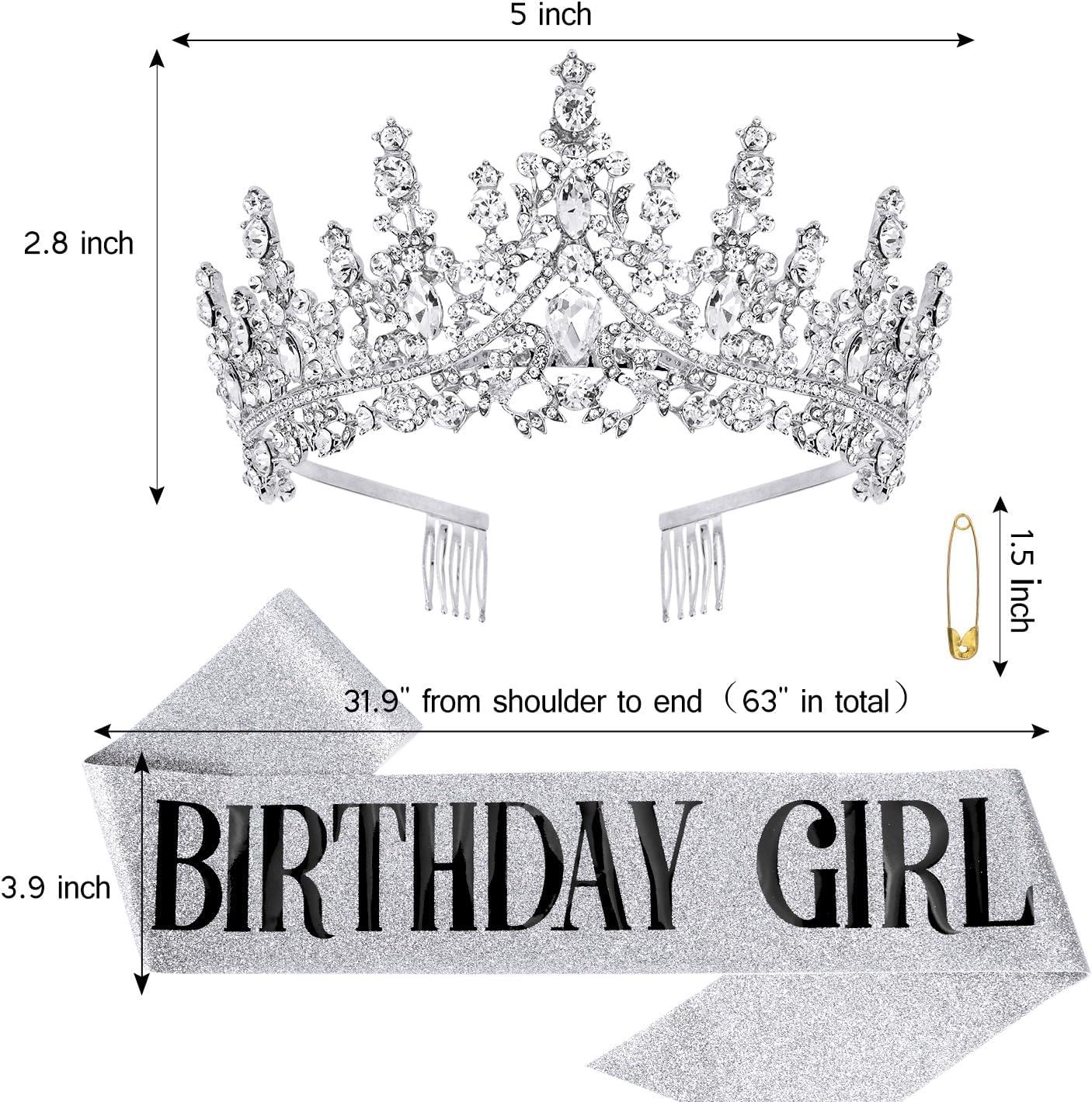 Hilingoto Clearance! Birthday Girl Crown with Birthday Sash Birthday Girl Headband Birthday Crowns for Women for Women Happy Birthday Decorations Birthday Party Supplies Girl Party Balloon