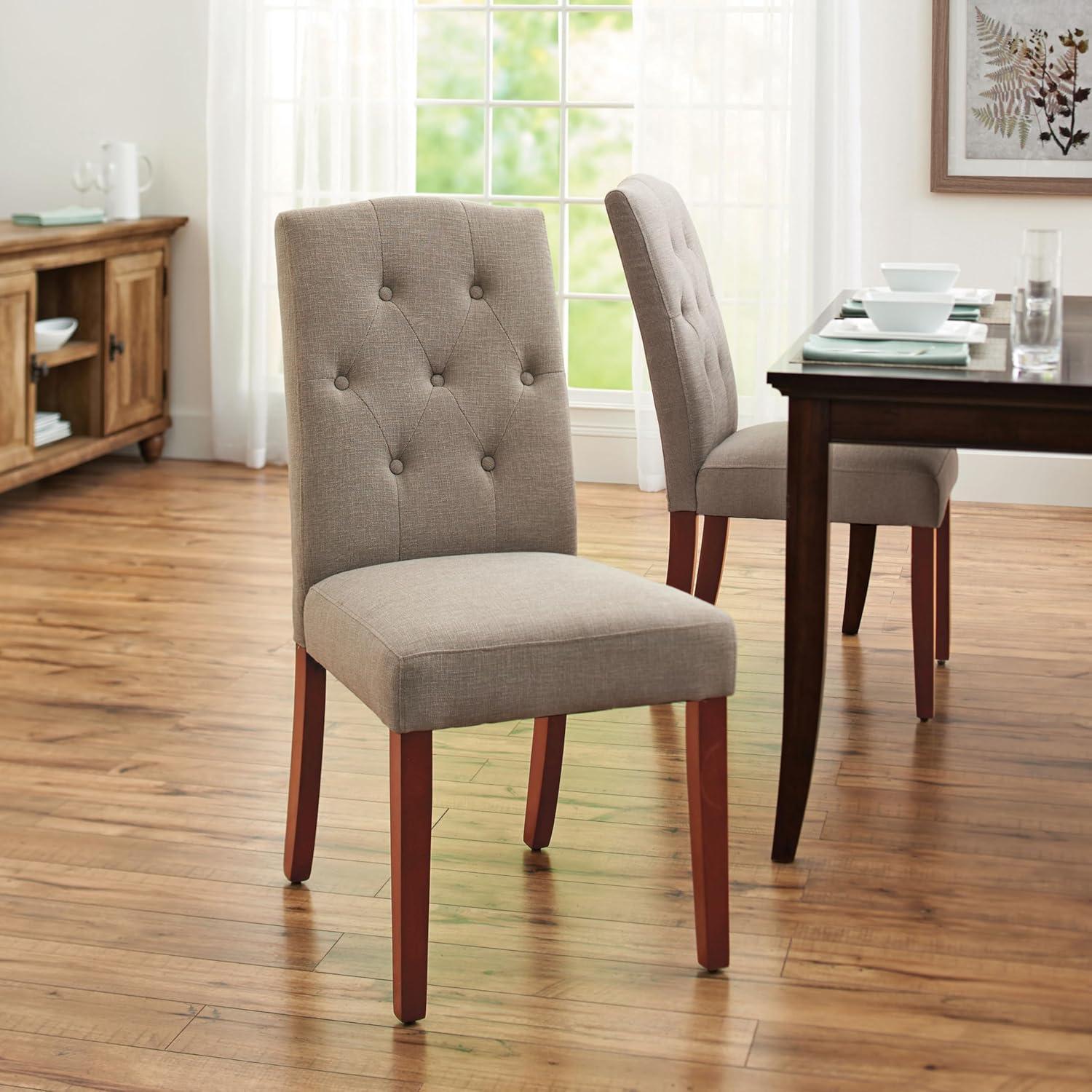Dorel Living Claudio Tufted Dining or Living Room Accent Chair in Gray
