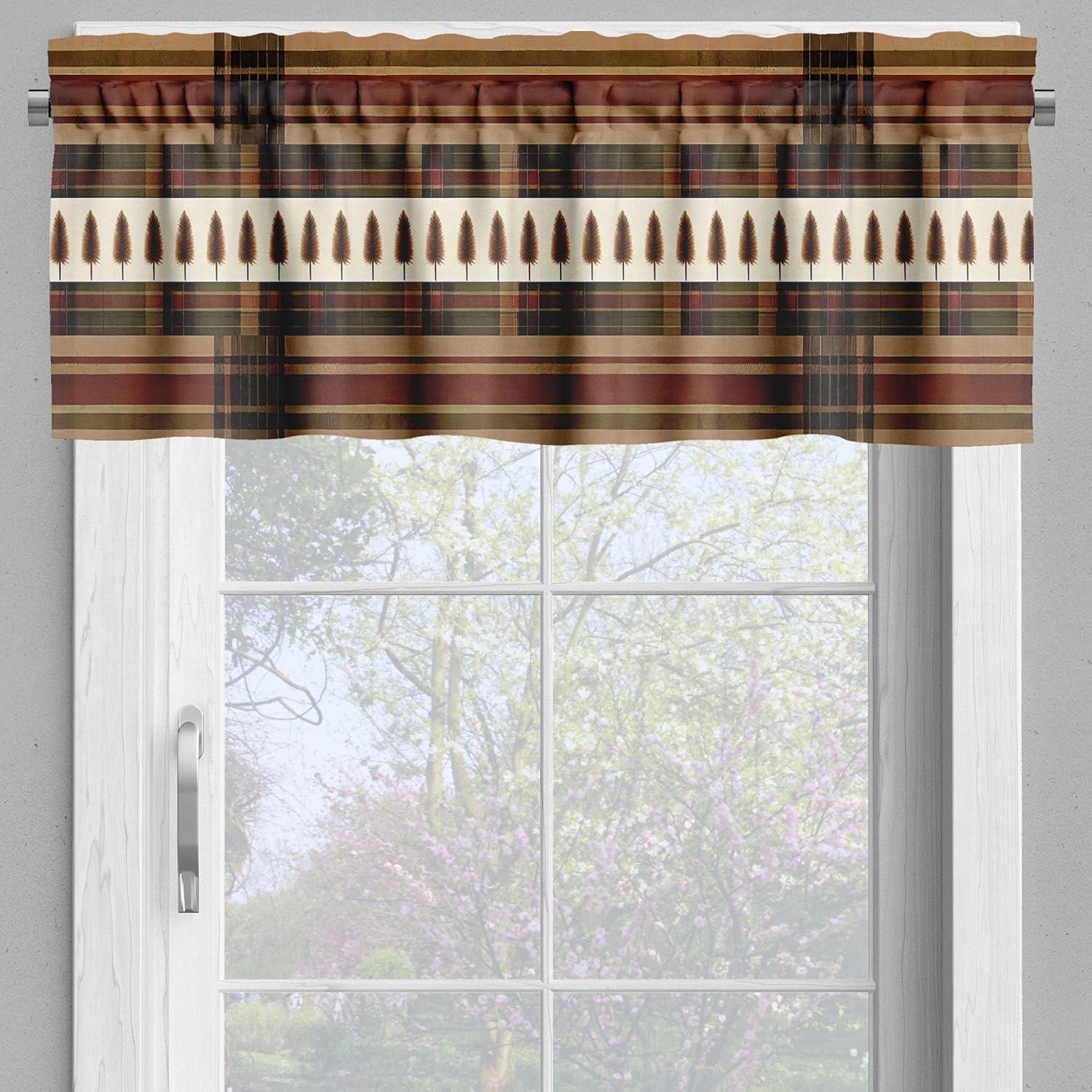 Floral Tailored 55'' W Kitchen Curtain