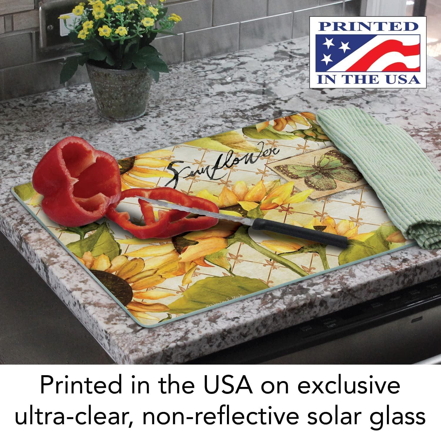 CounterArt Glass Sunflowers in Bloom Cutting Board