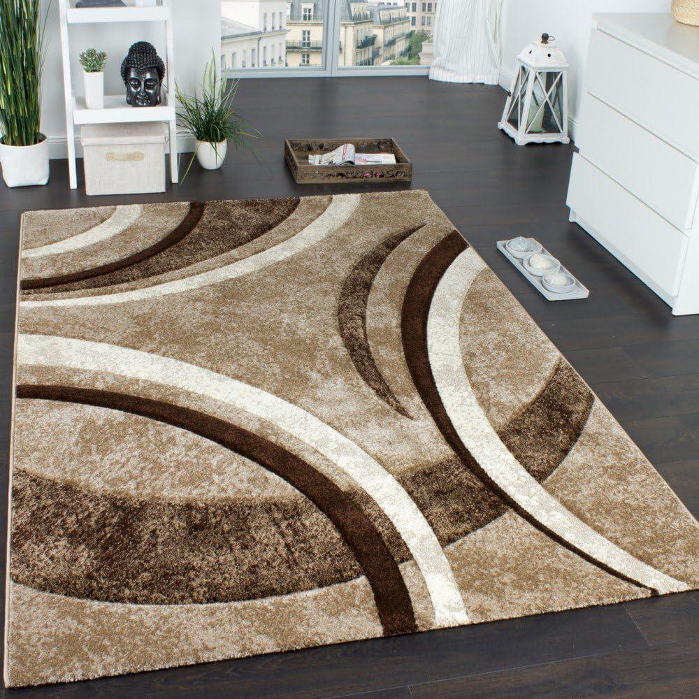 Brown Beige Cream Rectangular Abstract Area Rug