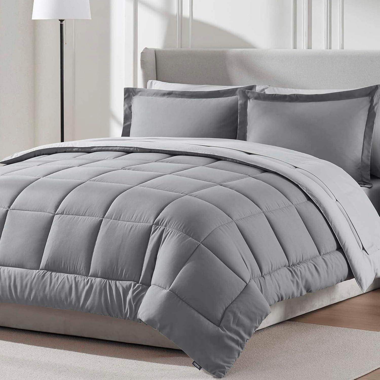 Nestl Bed-in-A-Bag Reversible Comforter Set with Bed Sheets