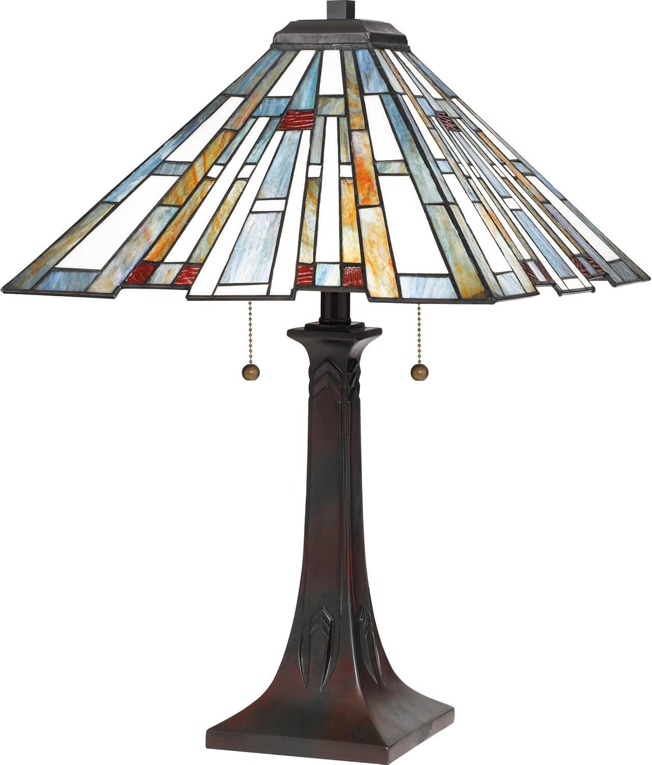 Ashley Harbour Tiffany 24.75" 2-Lights Table Lamps with Product Electrical Medium Base, Bronze