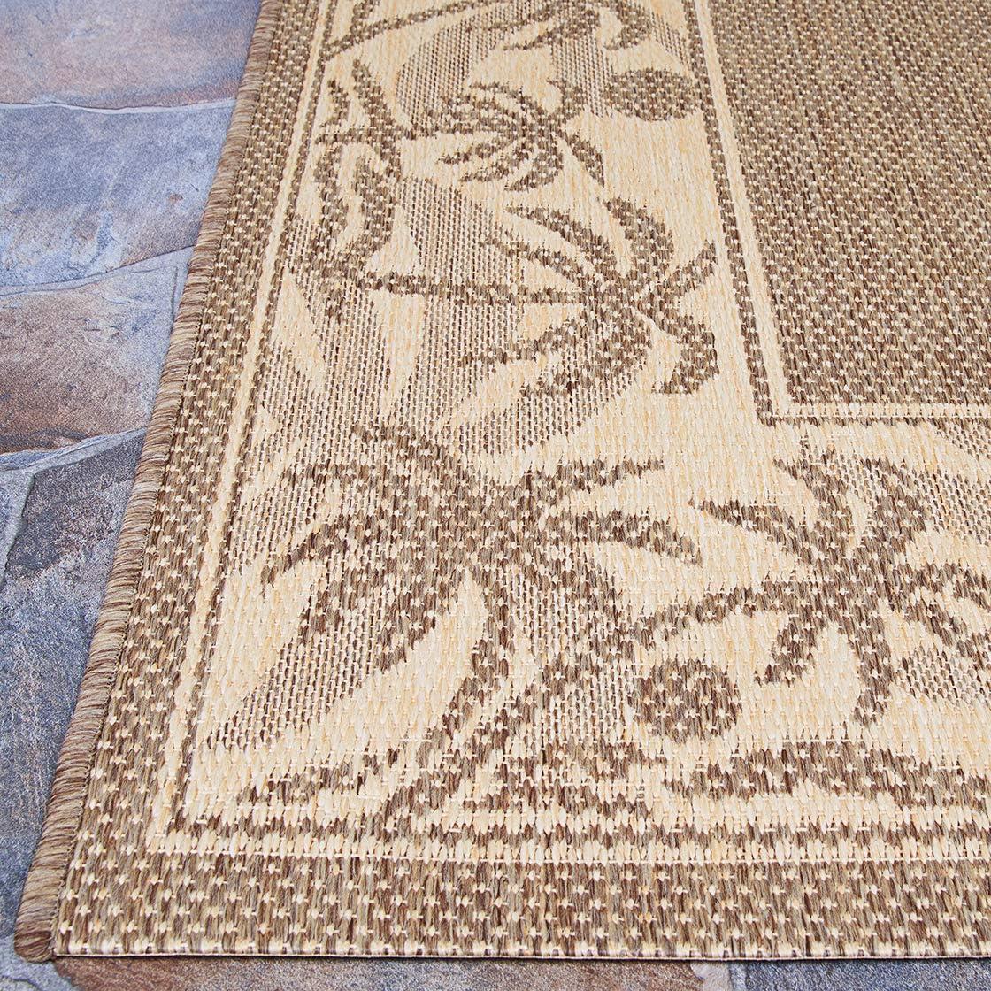 Couristan 5.75' x 9' Beige Island-Inspired Rectangular Area Throw Rug