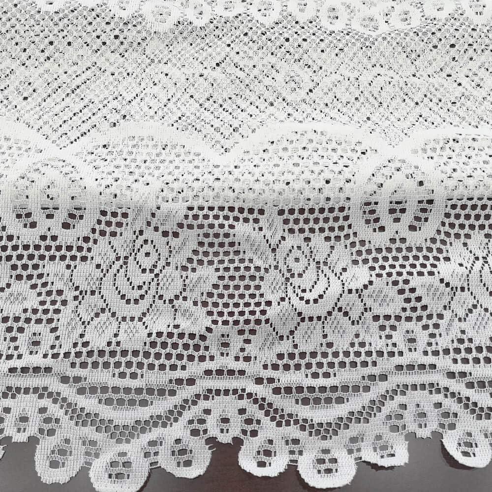 Collections Etc White Floral Lace Tablecloth 60" x 90"