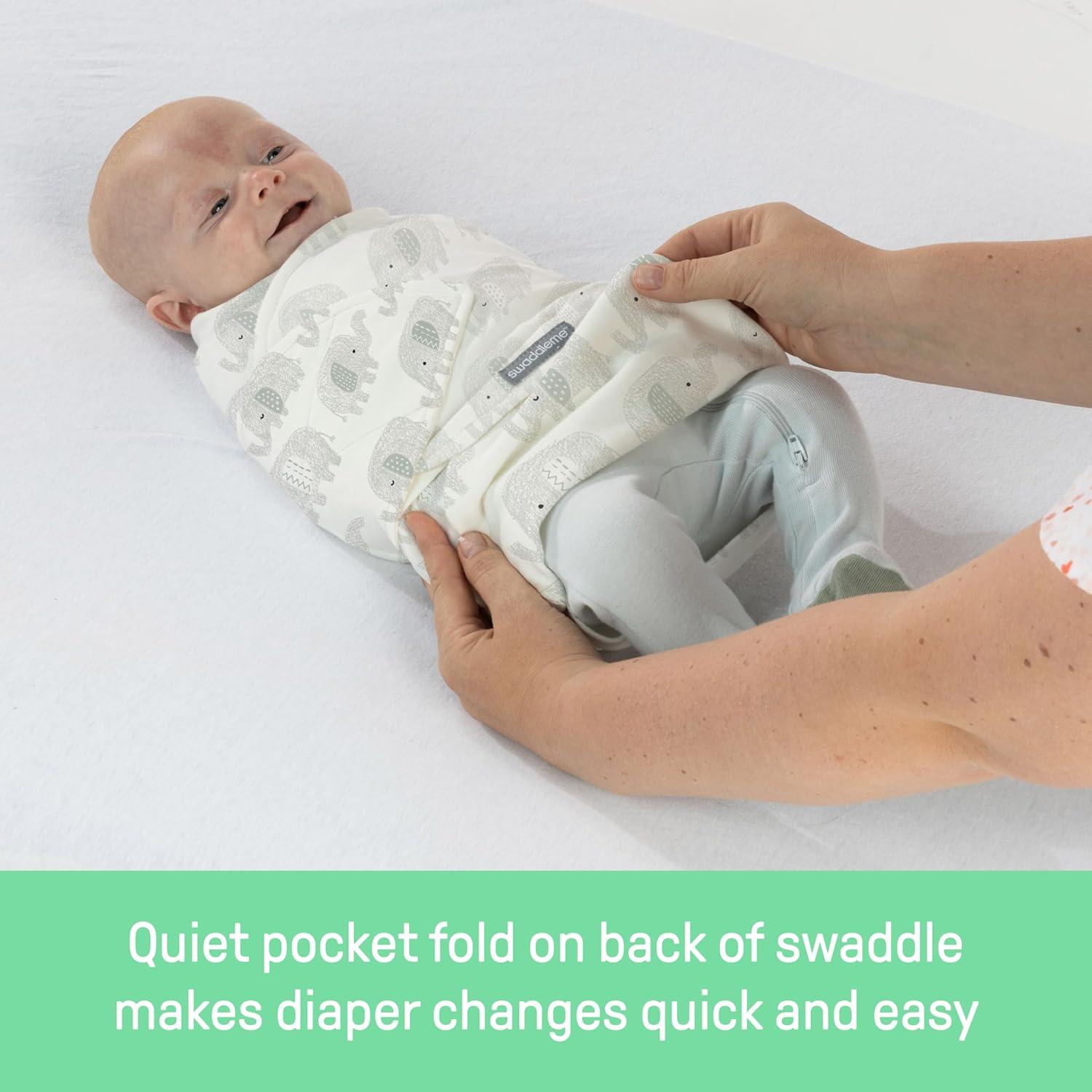 Ingenuity SwaddleMe by Ingenuity Monogram Collection Baby Swaddle, 100% Cotton, 0-3 Months, 1.0 TOG, 3-Pack - Born Free (Set of 3)
