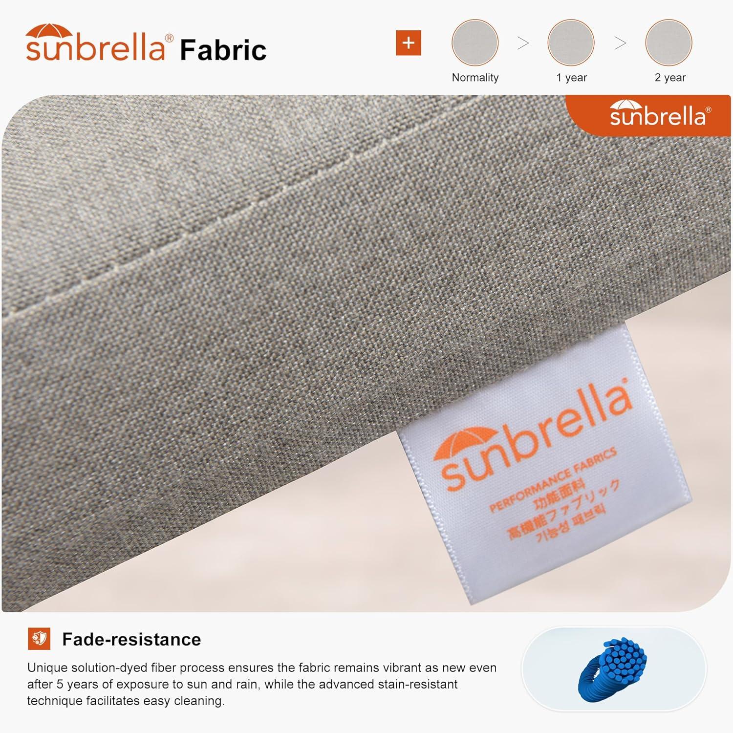 PURPLE LEAF 7 Pieces Patio Dining Set Aluminum Rectangular Table and Wicker Chairs with Cushions for Kitchen Porch Garden Modern Outdoor Furniture Sets, Beige and Dark Grey