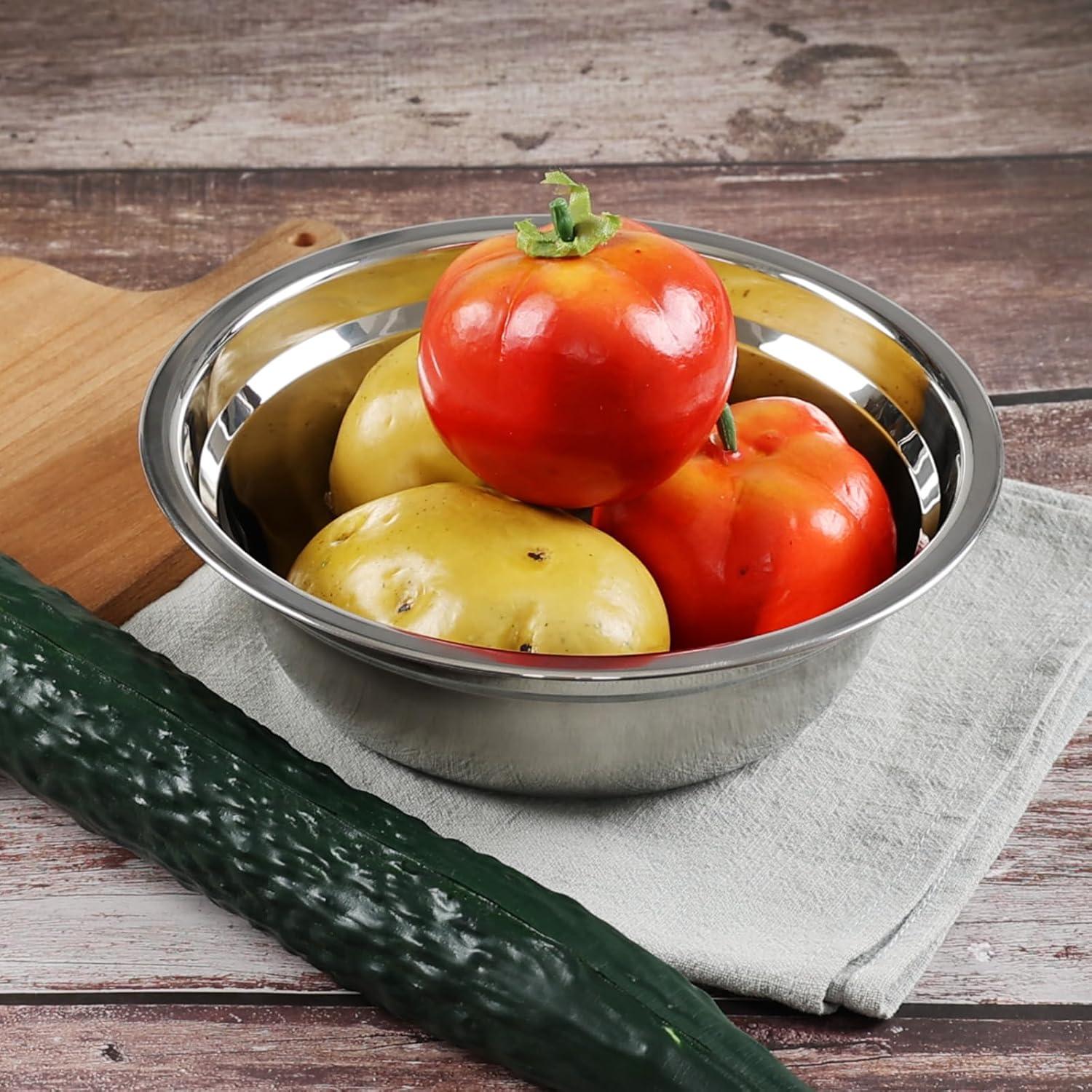 4-Pack Stainless Steel Mixing Bowls/Metal Prep Bowls, Salad Serving Bowl Set