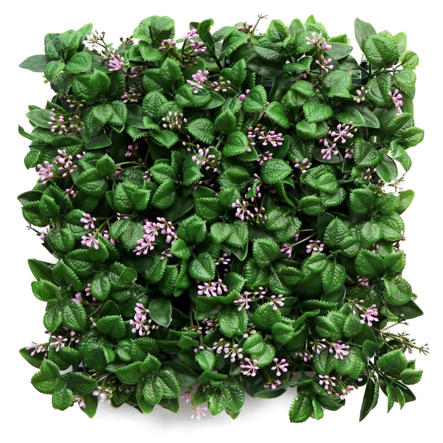 MAXAYA Artificial Hedge Wall Panels,8Pcs10"X10"Greenery Wall Backdrop,P...