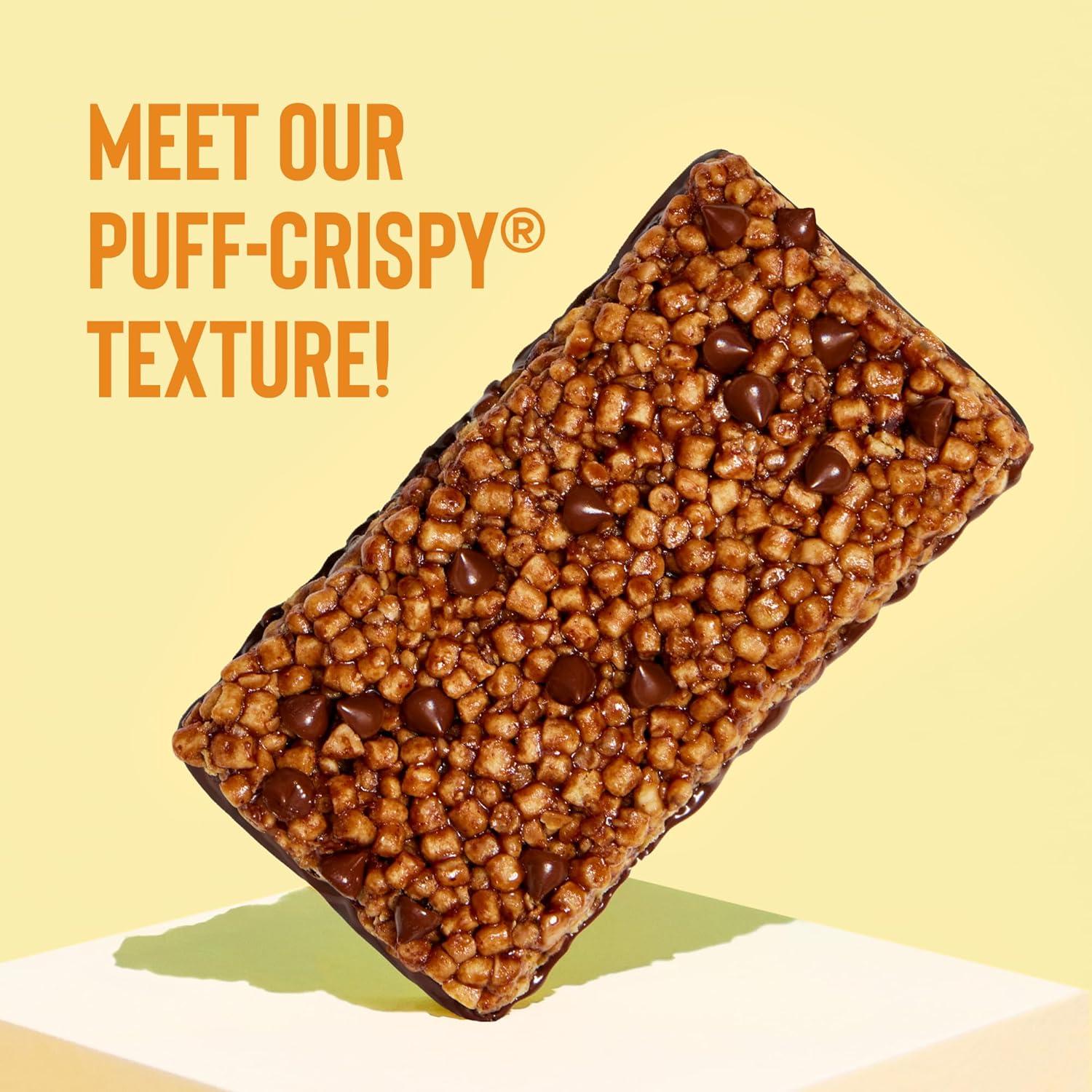 Mezcla Puff Crispy Protein Bars, Gluten Free & Vegan Protein Bars, 10g Protein, Alt for Crispy Rice Treat, Granola Bars & Breakfast Bars, Healthy Snacks for Adults, Almond Butter Chocolate, 12 Pack